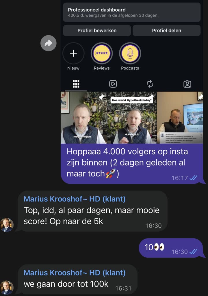 Hypotheek Daddy haalt 4.000 volgers op Instagram en wil door tot 100K